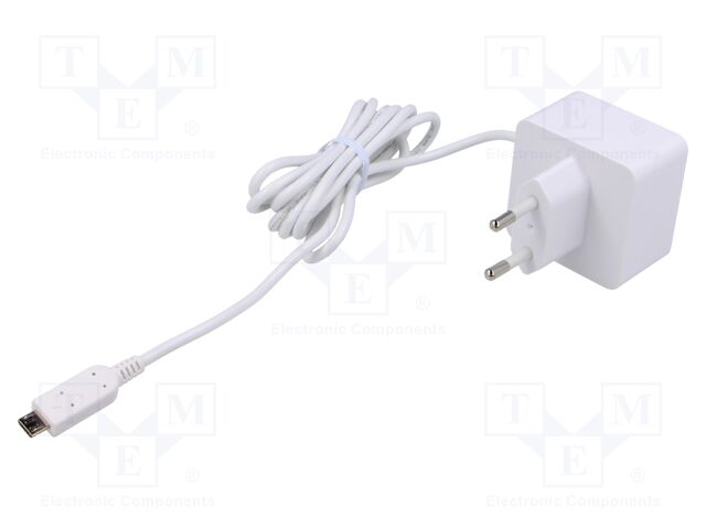 KSA-13B-051250HE MICRO USB PSU EU WHITE – Raspberry Pi – Netzteil; weiss; 1,5m; 100÷240VAC; 2,5A; Aus: USB micro; 5,1VDC