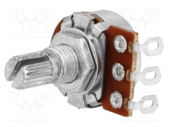 R16148-1A-1-A100K – SR PASSIVES – Potentiometer: shaft; 100kΩ; single turn; 63mW; ±20%; on cable; 6mm