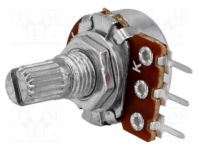 R16148-1A-2-B100K – SR PASSIVES – Potentiometer: shaft; 100kΩ; single turn; 125mW; ±20%; THT; 6mm
