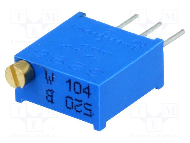 T910W-100K – SR PASSIVES – Potentiometer: mounting; 100kΩ; multiturn; 500mW; THT; ±10%; linear