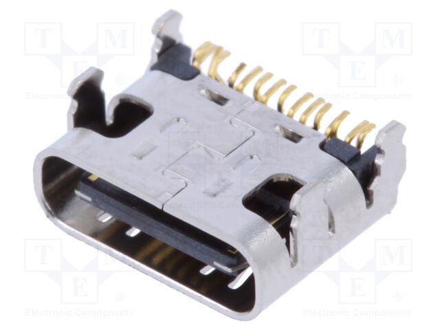 UBC-RA-TF (HF) – JST – Connector: USB C; socket; on PCBs; SMT; PIN: 12; angled 90°; USB 2.0