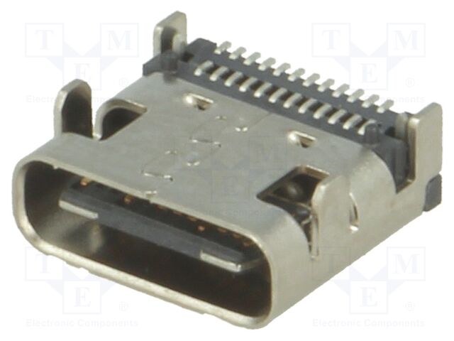 USB-C31-S-RA-SMT-BK – ADAM TECH – Connector: USB C; socket; SMT; angled 90°; USB 3.1