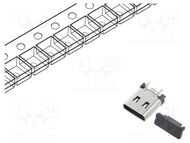 USB4220-03-1000-C – GCT – Steckverbinder: USB C; Buchse; SMT; PIN: 16; vertikal; USB 2.0; 5A